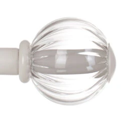 Fluted Glass Ball Finial For 12mm Pole In Clay
