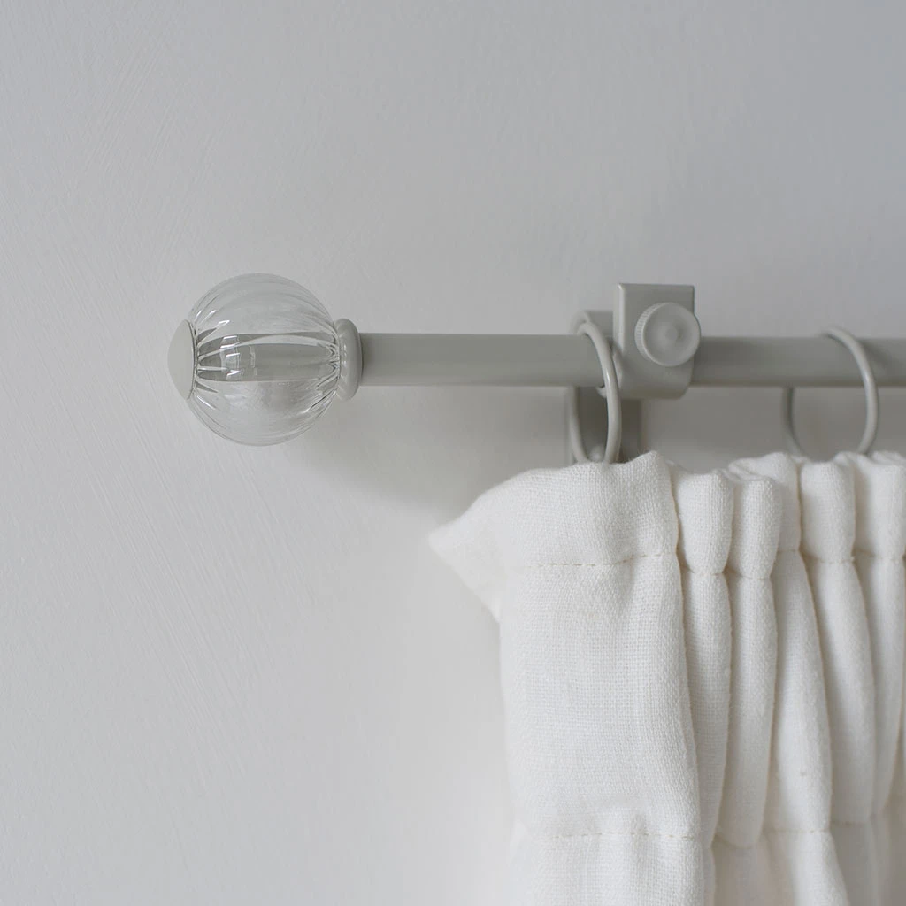 Fluted Glass Ball Finial For 12mm Pole In Clay 2 Fluted Glass Ball Finial For 12mm Pole In Clay - Image 2