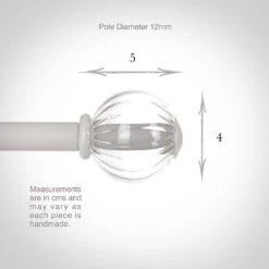 Fluted Glass Ball Finial For 12mm Pole In Clay 6 Fluted Glass Ball Finial For 12mm Pole In Clay -Curtain Hardware Shop 4009cl 13