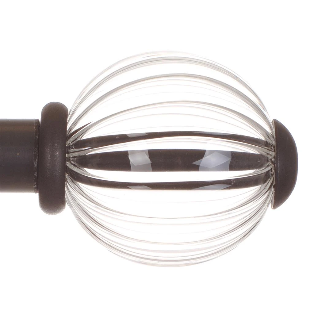 Fluted Glass Ball Finial For 20mm Pole In Beeswax 1 Fluted Glass Ball Finial For 20mm Pole In Beeswax