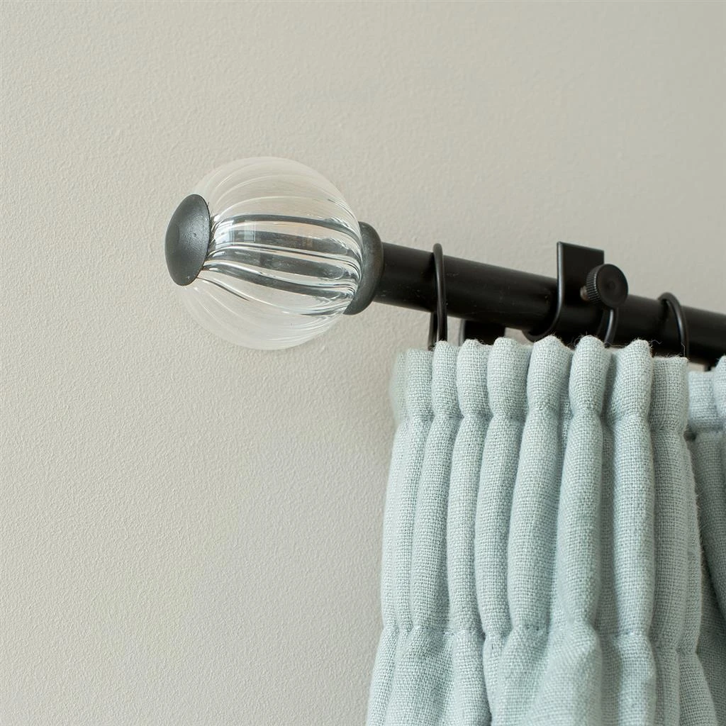 Fluted Glass Ball Finial For 20mm Pole In Beeswax 2 Fluted Glass Ball Finial For 20mm Pole In Beeswax - Image 2