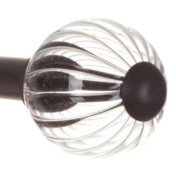 Fluted Glass Ball Finial For 20mm Pole In Beeswax 6 Fluted Glass Ball Finial For 20mm Pole In Beeswax -Curtain Hardware Shop 4010bw 2
