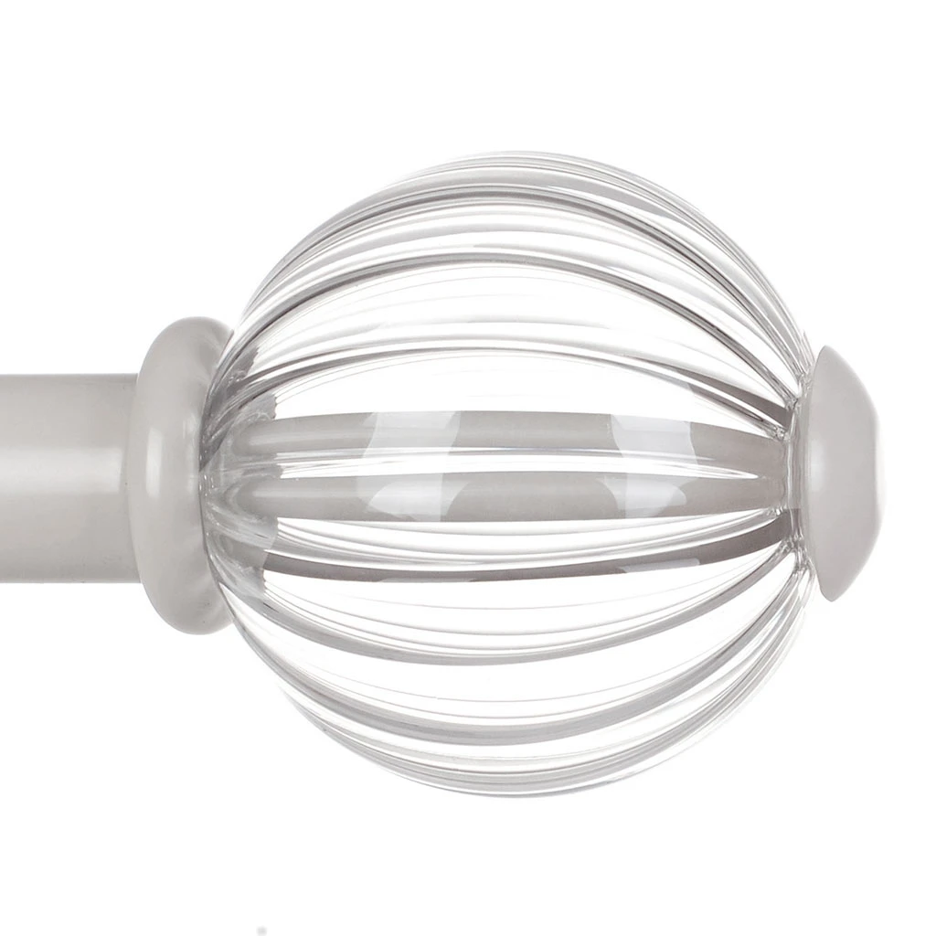 Fluted Glass Ball Finial For 20mm Pole In Clay 1 Fluted Glass Ball Finial For 20mm Pole In Clay
