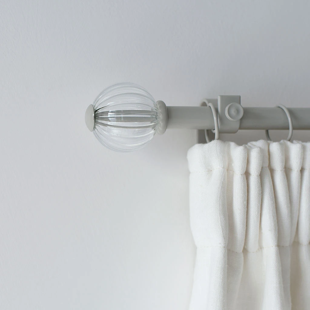 Fluted Glass Ball Finial For 20mm Pole In Clay 2 Fluted Glass Ball Finial For 20mm Pole In Clay - Image 2