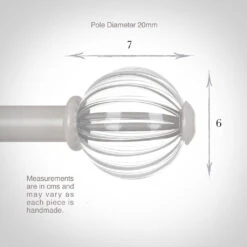 Fluted Glass Ball Finial For 20mm Pole In Clay 6 Fluted Glass Ball Finial For 20mm Pole In Clay -Curtain Hardware Shop 4010cl 13