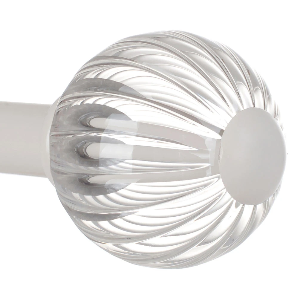 Fluted Glass Ball Finial For 20mm Pole In Clay 4 Fluted Glass Ball Finial For 20mm Pole In Clay - Image 4