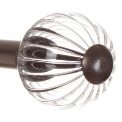 Fluted Glass Ball Finial For 20mm Pole In Polished -Curtain Hardware Shop 4010po 2