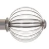 Fluted Glass Ball Finial For 25mm Pole In Mercury