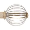 Fluted Glass Ball Finial For 25mm Pole In Old Ivory
