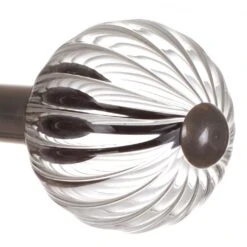 Fluted Glass Ball Finial For 25mm Pole In Polished -Curtain Hardware Shop 4011po 2