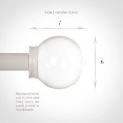 Glass Finial For 20mm Pole In Clay -Curtain Hardware Shop 451cl 13