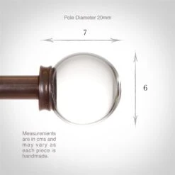 Glass Finial For 20mm Pole In Polished 7 Glass Finial For 20mm Pole In Polished -Curtain Hardware Shop 451po 3