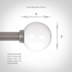 25mm Glass Finial In Polished -Curtain Hardware Shop 452po 13