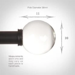 38mm Glass Finial In Matt Black 6 38mm Glass Finial In Matt Black -Curtain Hardware Shop 453mb 3