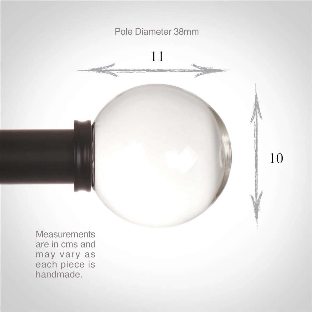 38mm Glass Finial In Matt Black 3 38mm Glass Finial In Matt Black - Image 3