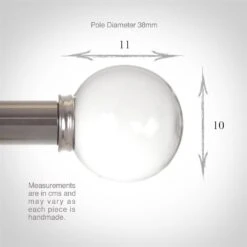 38mm Glass Finial In Mercury -Curtain Hardware Shop 453me 3