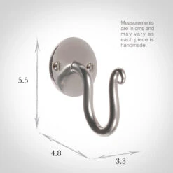 Hatton Holdback Hook In Mercury -Curtain Hardware Shop 5009me 13