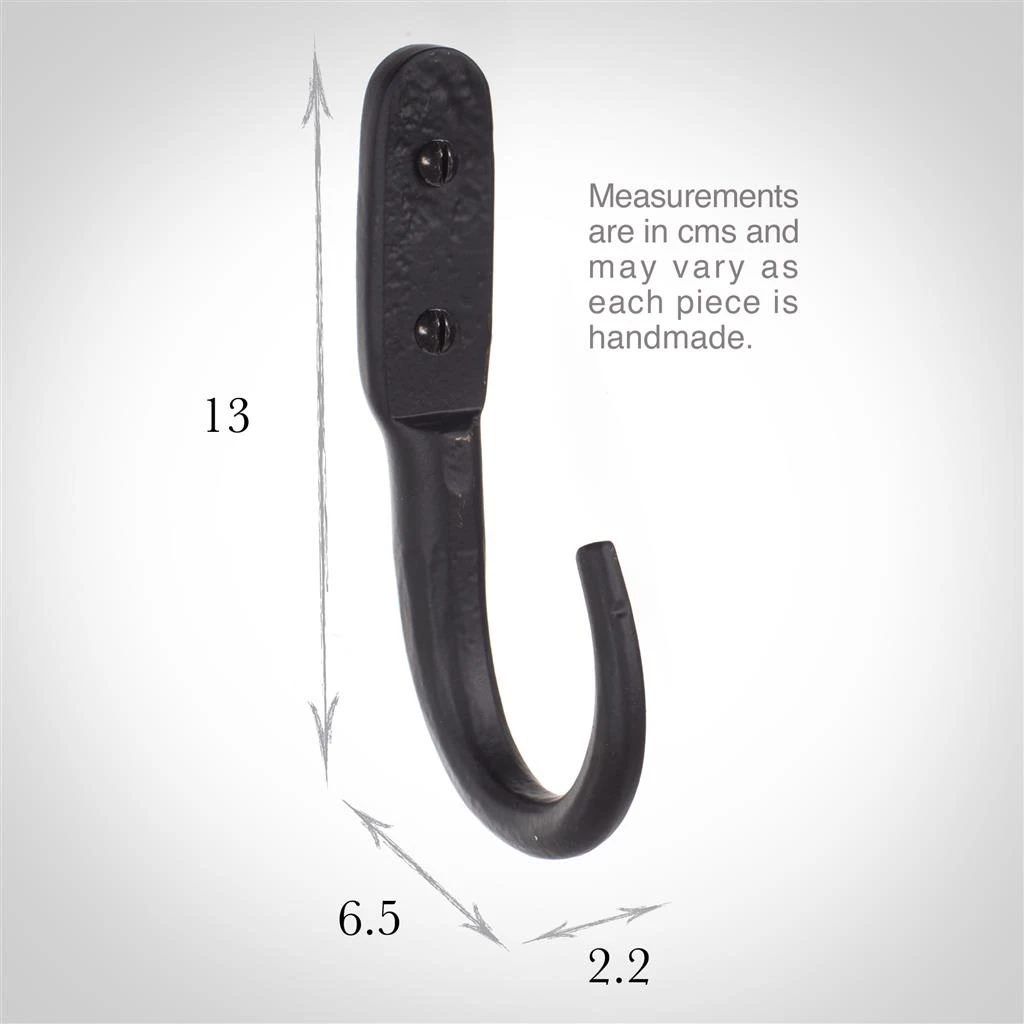 13cm Barn Wall Hook In Matt Black 2 13cm Barn Wall Hook In Matt Black - Image 2