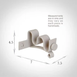 12/12mm Double Pole Centre Bracket In Clay -Curtain Hardware Shop 6001cl 13