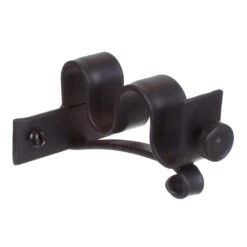 12/12mm Double Pole Centre Bracket In Matt Black
