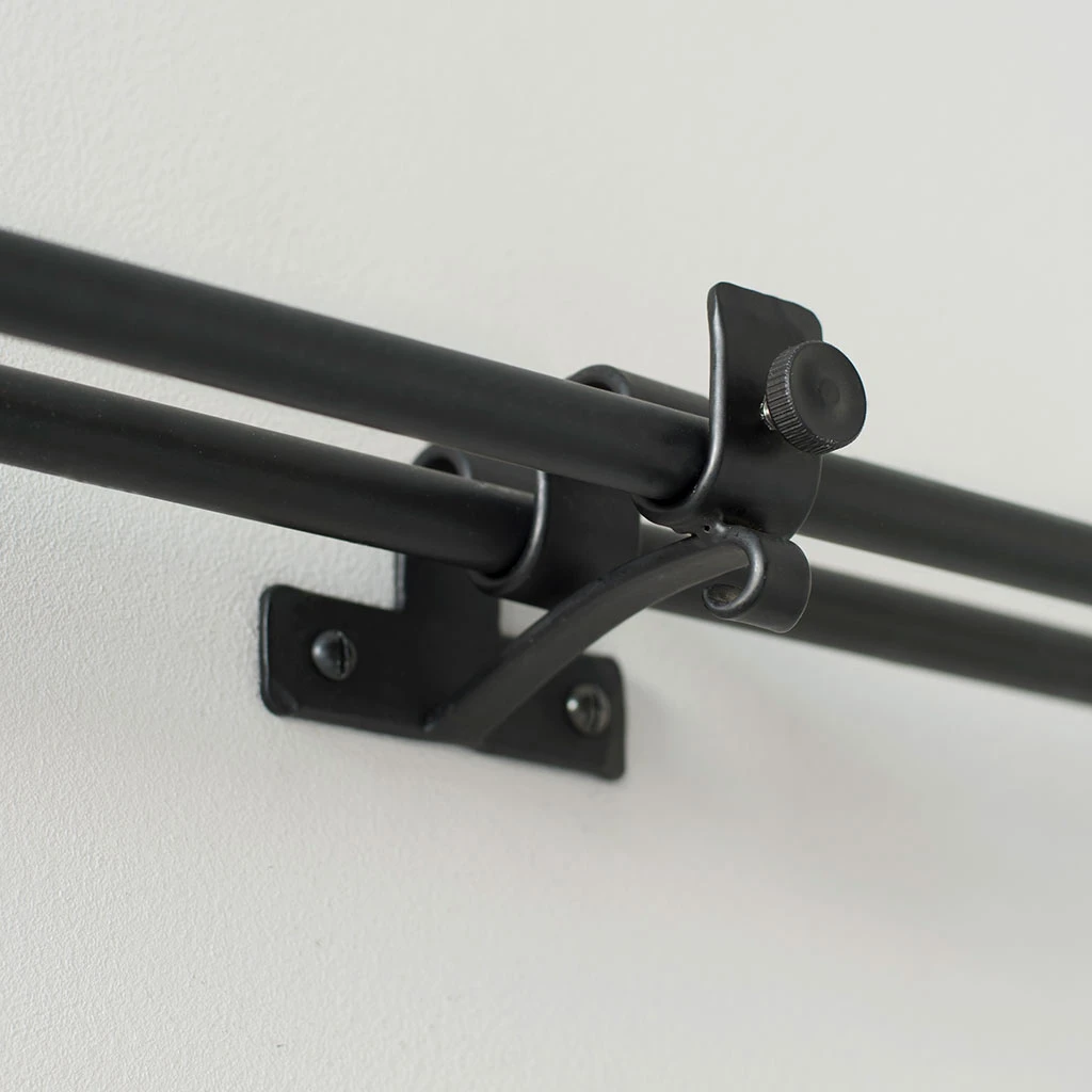 12/12mm Double Pole Centre Bracket In Matt Black 5 12/12mm Double Pole Centre Bracket In Matt Black - Image 5
