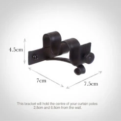 12/12mm Double Pole Centre Bracket In Matt Black 7 12/12mm Double Pole Centre Bracket In Matt Black -Curtain Hardware Shop 6001mb 13