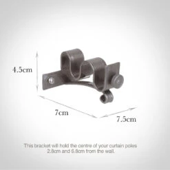 12/12mm Double Pole Centre Bracket In Polished -Curtain Hardware Shop 6001po 13