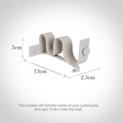 38/20mm Double Pole Centre Bracket In Clay -Curtain Hardware Shop 6004cl 13