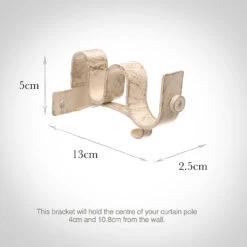 38/20mm Double Pole Centre Bracket In Old Ivory -Curtain Hardware Shop 6004oi 13