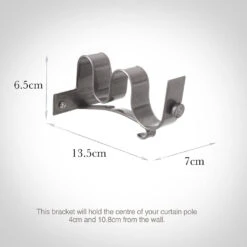 38/20mm Double Pole Centre Bracket In Polished -Curtain Hardware Shop 6004po 13