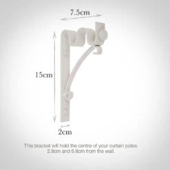 12/12mm Double Pole Standard Bracket In Clay -Curtain Hardware Shop 6005cl 13