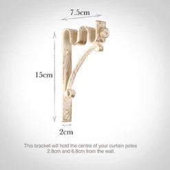 12/12mm Double Pole Standard Bracket In Old Ivory -Curtain Hardware Shop 6005oi 13