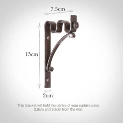12/12mm Double Pole Standard Bracket In Polished -Curtain Hardware Shop 6005po 13