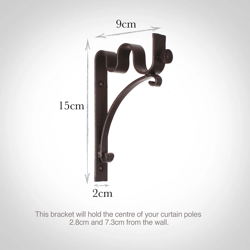 20/12mm Double Pole Standard Bracket In Beeswax 3 20/12mm Double Pole Standard Bracket In Beeswax - Image 3