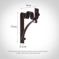 25/12mm Double Pole Standard Bracket In Beeswax -Curtain Hardware Shop 6007bw 13