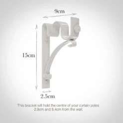 25/12mm Double Pole Standard Bracket In Clay -Curtain Hardware Shop 6007cl 13