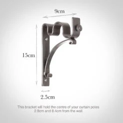 25/12mm Double Pole Standard Bracket In Polished 6 25/12mm Double Pole Standard Bracket In Polished -Curtain Hardware Shop 6007po 13