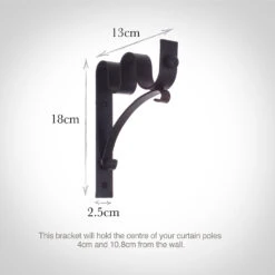 38/20mm Double Pole Standard Bracket In Beeswax -Curtain Hardware Shop 6008bw 13