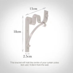 38/20mm Double Pole Standard Bracket In Clay 6 38/20mm Double Pole Standard Bracket In Clay -Curtain Hardware Shop 6008cl 13