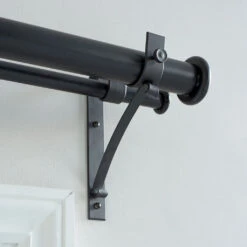 38/20mm Double Pole Standard Bracket In Matt Black -Curtain Hardware Shop 6008mb 12 1