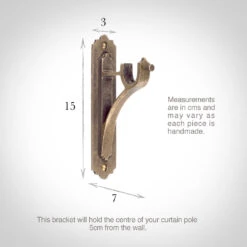 19mm Brett Standard Bracket In Antiqued Brass 6 19mm Brett Standard Bracket In Antiqued Brass -Curtain Hardware Shop 6009ab 13