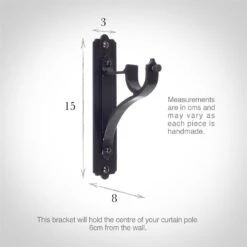 25mm Brett Standard Bracket In Matt Black 8 25mm Brett Standard Bracket In Matt Black -Curtain Hardware Shop 6010mb 13