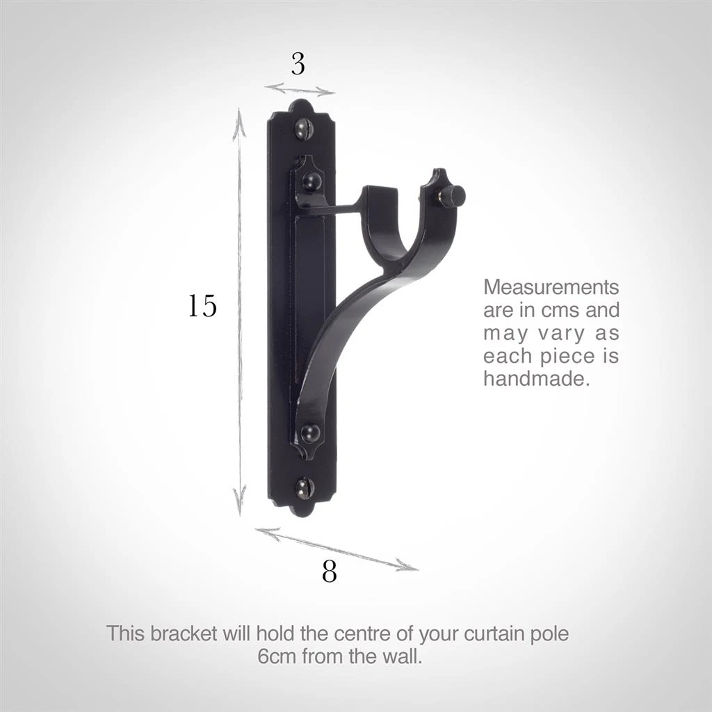 25mm Brett Standard Bracket In Matt Black 4 25mm Brett Standard Bracket In Matt Black - Image 4
