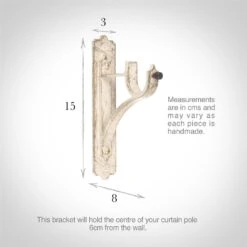 25mm Brett Standard Bracket In Old Ivory -Curtain Hardware Shop 6010oi 13