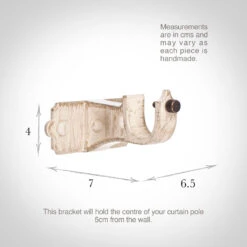 20mm Brett Centre Bracket In Old Ivory -Curtain Hardware Shop 6011oi 13