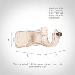 25mm Brett Centre Bracket In Old Ivory -Curtain Hardware Shop 6012oi 13