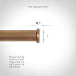 19mm Brass Button Finial In Antiqued Brass -Curtain Hardware Shop 6015ab 13