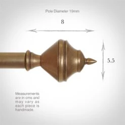 19mm Brass Empire Finial In Antiqued Brass -Curtain Hardware Shop 6018ab 3