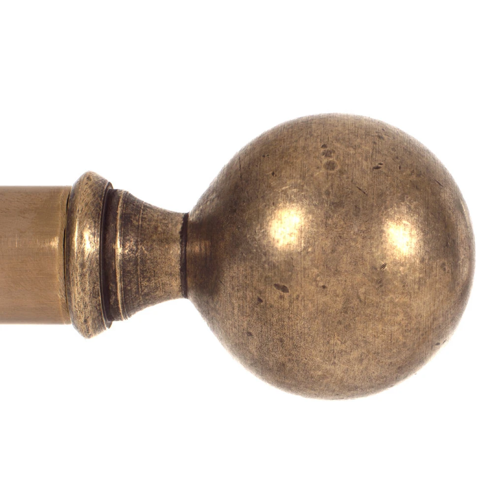 25mm Brass Ball Finial In Antiqued Brass 1 25mm Brass Ball Finial In Antiqued Brass