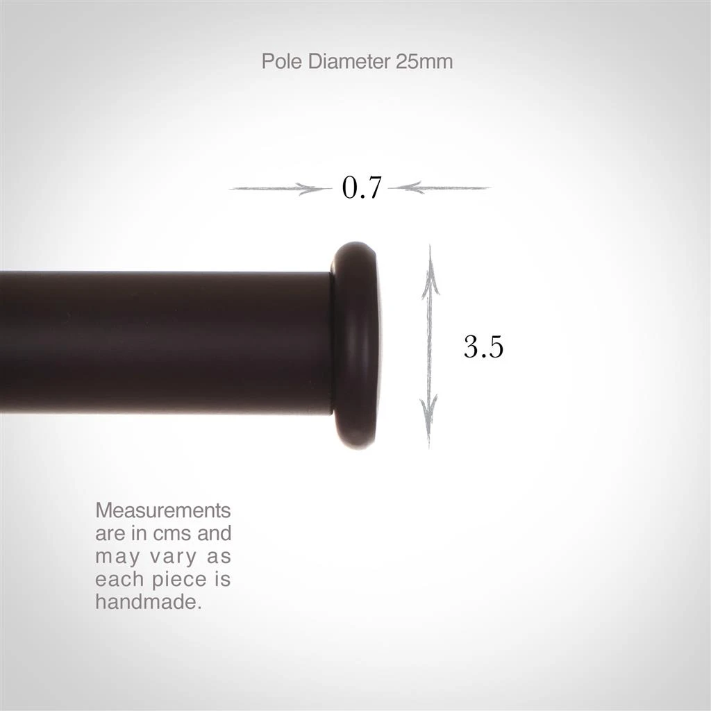 25mm Button Finial In Matt Black 4 25mm Button Finial In Matt Black - Image 4